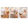 Kit com 3 Quadros Decorativos 70x50 Cm Floral Romantico, Tela Canvas, na Posição Vertical - 2