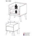 Ver imagem 4 de Mesa de Cabeceira 40cm Retrô Multimóveis V4041 Branca