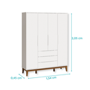 Ver mais imagens de Quarto de Bebê Berço Evolution + Guarda Roupa 4P + Cômoda 4g Elfe Branco com Colchão