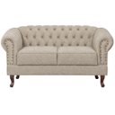 Ver imagem 3 de Namoradeira Chesterfield Duque 2 Lugares em Linho Bege