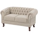 Ver imagem 2 de Namoradeira Chesterfield Duque 2 Lugares em Linho Bege