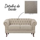 Ver imagem 5 de Namoradeira Chesterfield Duque 2 Lugares em Linho Bege