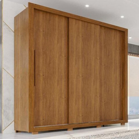 Guarda-Roupa Casal 3 Portas de Correr 185cm Multimóveis Cinamomo
