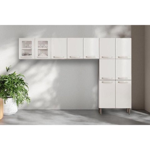 Cozinha Modulada Bertolini Evidence 3 Peças (2aéreos+1paneleiro) Cpt52 Branco-bertolini