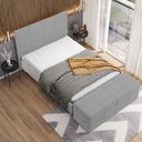 Ver imagem 4 de Kit Cabeceira Cama Box Queen 160cm com Calçadeira Roma W01 Suede Cinza - Lyam Lyam Decor