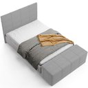 Ver imagem 3 de Kit Cabeceira Cama Box Queen 160cm com Calçadeira Roma W01 Suede Cinza - Lyam Lyam Decor