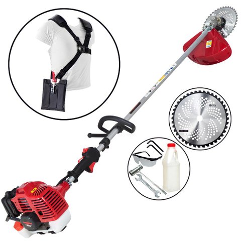 Roçadeira Premium Kawashima KW3300T 32.6cc Com Lâmina de Vídia Ideal Para Cortes Rápidos e