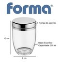 Ver imagem 2 de Pote Multiuso Tampa Inox Banheiro Casa Porta Condimentos 300ml Banheiro Porta Cotonete Organizador