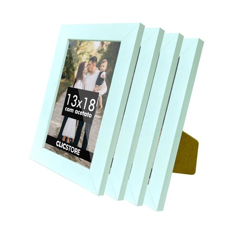 Kit 4 Porta Retrato 13x18 Decorativo Gravata Acetato Fotografico Sala Poster Cor:branco