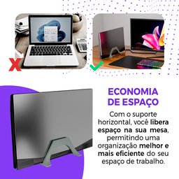 Suporte Vertical para Notebook Fechado de Mesa - Design Compacto Escritório/quarto/comércio-cinza - 8