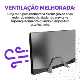 Suporte Vertical para Notebook Fechado de Mesa - Design Compacto Escritório/quarto/comércio-cinza - 7