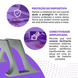 Suporte Vertical para Notebook Fechado de Mesa - Design Compacto Escritório/quarto/comércio-cinza - 5