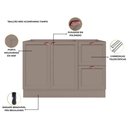Ver imagem 4 de Balcão de Cozinha para Pia 120 cm Americana Texas 2 Portas 2 Gavetas com Rodapé Griss - Pnr Móveis