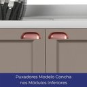 Ver imagem 5 de Balcão de Cozinha para Pia 120 cm Americana Texas 2 Portas 2 Gavetas com Rodapé Griss - Pnr Móveis