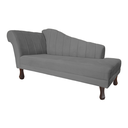 Ver imagem 3 de Recamier Divã para Sala Cecilia Pés Retro Tabaco 1.60cm Suede Cinza - Incasa Decor