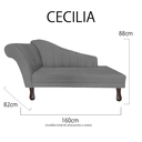 Ver imagem 6 de Recamier Divã para Sala Cecilia Pés Retro Tabaco 1.60cm Suede Cinza - Incasa Decor