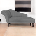 Ver imagem 2 de Recamier Divã para Sala Cecilia Pés Retro Tabaco 1.60cm Suede Cinza - Incasa Decor