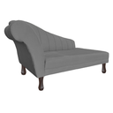 Ver imagem 4 de Recamier Divã para Sala Cecilia Pés Retro Tabaco 1.60cm Suede Cinza - Incasa Decor