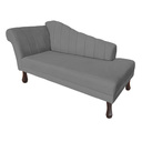 Ver imagem 5 de Recamier Divã para Sala Cecilia Pés Retro Tabaco 1.60cm Suede Cinza - Incasa Decor