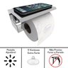 Porta Papel Higienico E Celular Papeleira Ventosa Inox Elg - 6