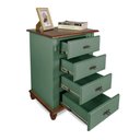 Ver imagem 2 de Mesa de Cabeceira 4 Gavetas Retrô Pés Bola Madeira Florença - Laca Verde Kalle/imbuia