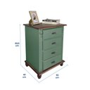 Ver imagem 5 de Mesa de Cabeceira 4 Gavetas Retrô Pés Bola Madeira Florença - Laca Verde Kalle/imbuia