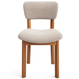 Cadeira para Sala de Jantar Cozinha Living Estofada Dara L02 Bouclê Creme - Lyam Decor - 3