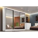 Ver imagem 1 de Guarda Roupa Casal 3 Portas e 8 Gavetas C/ 3 Espelhos Atlanta/passion Branco - Novo Horizonte