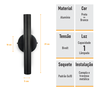 Arandela de Parede Foco Simples Slim Palito - Preto - 6