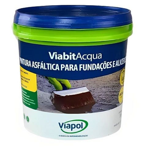 Pintura Asfáltica Acqua Galão 3,6 Litros Viabit - V03114368 - Viapol Viabit Acqua Galão 3,6 Litros -