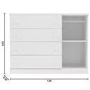 Ver imagem 4 de Conjunto De Quarto Infantil Helena Branco Com Guarda Roupa e Cômoda 1 Porta - Phoenix Baby