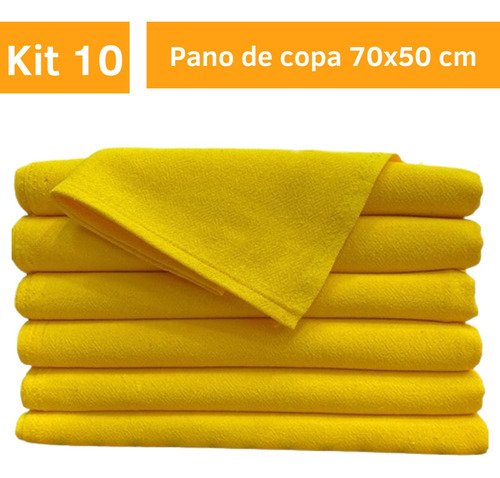 Kit 10 Panos de Prato Amarelo Cozinha Copa Gourmet 70x50cm - 2