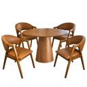 Ver imagem 3 de Mesa com Base em Cone 90cm Redondo & 4 Cadeiras Lithi Durango Macau Design Sofisticado