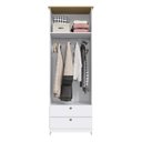 Ver imagem 6 de Guarda-Roupa 2 Portas e 2 Gavetas Americano Branco/Gelo/Ipê