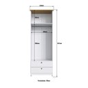 Ver imagem 3 de Guarda-Roupa 2 Portas e 2 Gavetas Americano Branco/Gelo/Ipê