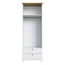 Ver imagem 4 de Guarda-Roupa 2 Portas e 2 Gavetas Americano Branco/Gelo/Ipê