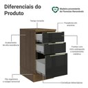 Ver imagem 3 de Balcão de Cozinha 40 Cm 3 Gavetas Rustic/preto Lux Madesa Rustic/preto
