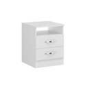 Ver imagem 1 de Mesa de Cabeceira Pequena Branca 02 Gavetas 36x46x381040 MDP - Prime