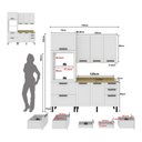 Ver imagem 3 de Cozinha Compacta Mdf 3 Peças com Armário Paneleiro e Balcão com Tampo Multimóveis Cr20454 Branco