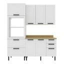 Ver imagem 5 de Cozinha Compacta Mdf 3 Peças com Armário Paneleiro e Balcão com Tampo Multimóveis Cr20454 Branco