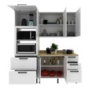 Ver imagem 4 de Cozinha Compacta Mdf 3 Peças com Armário Paneleiro e Balcão com Tampo Multimóveis Cr20454 Branco