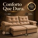 Ver imagem 6 de Sofá Austrália 3 Lugares Retrátil e Reclinável 200cm Bege Veludo