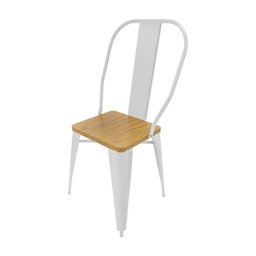 Conjunto Mesa Industrial em Aço Iron Tolix com 2 Cadeiras Branca Assento Sublimado - 3
