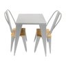 Conjunto Mesa Industrial em Aço Iron Tolix com 2 Cadeiras Branca Assento Sublimado - 1
