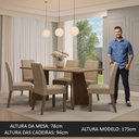 Ver imagem 4 de Conjunto Sala de Jantar Mesa Tampo de Vidro 6 Cadeiras Rustic/crema/imperial Valerie Madesa