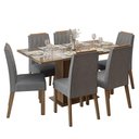 Ver imagem 2 de Conjunto Sala de Jantar Tampo de Vidro 6 Cadeiras Rustic/Silver Azaleia Madesa