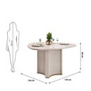 Ver imagem 4 de Mesa para Sala de Jantar 136cm Tampo Orgânico Curvo com Vidro Chane Branco/Off White