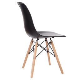 Kit 4 Cadeiras Charles Eames com Pés de Madeira Preto - 3