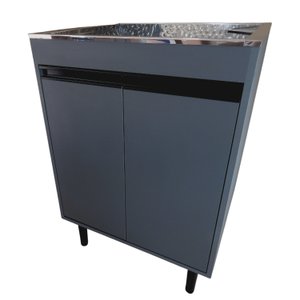 Tanque de Lavar Roupas Inox Grande 46L Com Gabinete Premium