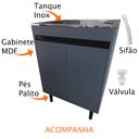 Ver imagem 4 de Tanque de Lavar Roupas Inox Grande 46L Com Gabinete Premium